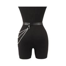 Corrente De Corpo Ajustável Em Couro Para Mulheres, Cinto Sexy Goth, Joia De Festival