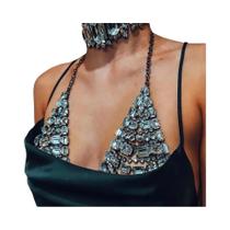 Corrente De Corpo Multicamadas Com Strass Para Mulheres, Lingerie Sexy, Harness Para Noite De Balada Corrente De Corpo Multicamadas Com Strass Para Mulheres, Lingerie Sexy, Harness Para Noite De Balada
