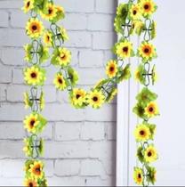 Corrente de Girassol Artificial 120 flores - Toque Vibrante e Durabilidade Garantida para a sua Decoração - Loja Mais SJC