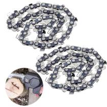 Corrente de Mini Motosserra 14 Dentes 4 Polegadas Resistente Kit 2 Uni Serra Serrinha Jardim Obra Jardinagem Carpintaria Multiuso
