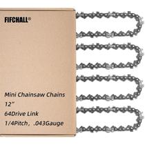 Corrente de motosserra Fifchall 12 polegadas 1/4L Pitch 0,43 calibre 64 elos Corrente de motosserra Fifchall 12 polegadas 1/4L Pitch 0,43 calibre 64 elos