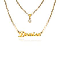 Corrente De Nome Denise Gargantilha Feminina aço inox prata prateada dourado não enferruja