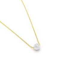 Corrente de Ouro 18k Bailarina Com Pingente Bola Facetada Colar Cordão Gargantilha Feminina 45cm Ouro Amarelo e Branco Corrente de Ouro 18k Bailarina Com Pingente Bola Facetada Colar Cordão Gargantilha Feminina 45cm Ouro Amarelo e Branco