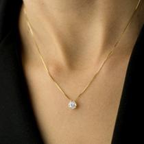 Corrente De Ouro 18k Feminina 40cm Pingente Ouro Ponto De Luz
