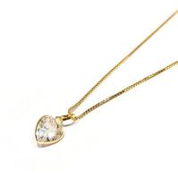 Corrente de Ouro 18k Veneziana 45cm com Pingente Coração Zircônia Colar Cordão Gargantilha Feminina
