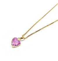 Corrente de Ouro 18k Veneziana 45cm com Pingente Coração Zircônia Colar Cordão Gargantilha Feminina