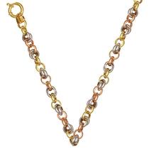 Corrente de Ouro Par Tricolor 50 cm