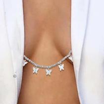 Corrente De Peito Com Strass Em Forma De Borboleta, Sem Perfuração, Sexy, Para Sutiã, Biquíni, Rave,