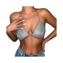 Corrente De Peito Feminina Sexy Com Strass E Tela De Cristal IngeSight.Z Joia Corporal Brilhante Corrente De Peito Feminina Sexy Com Strass E Tela De Cristal IngeSight.Z Joia Corporal Brilhante