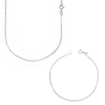 Corrente de Prata 925 Cordão Grumet 2mm 60cm Pulseira Banhada a Prata