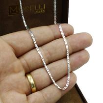 Corrente de prata 925 feminina piastrine 45cm 2mm diamantada - Morelli Joias