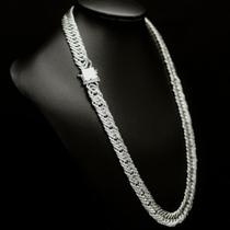 Corrente de Prata Elo Triplo 15mm 66cm Prata Nacional 925 Fecho Gaveta Cordão Corrente de Prata Elo Triplo 15mm 66cm Prata Nacional 925 Fecho Gaveta Cordão