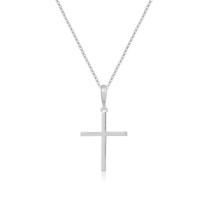 Corrente de Prata Veneziana 70 cm com Pingente de Prata Crucifixo