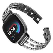 Corrente de pulseira com diamante de cristal para Fitbit Versa 3/4