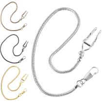 Corrente de relógio de bolso Tiong Clip Snake Chain Silver Metal Alloy