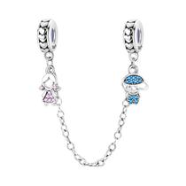 Corrente De Segurança Em Prata Esterlina 925 Com Estrela E Lua Para Pulseira De 3mm, DIY, Presente