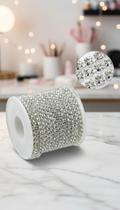Corrente De Strass SS16 Rolo Com 50 Metros Prata Corrente De Strass SS16 Rolo Com 50 Metros Prata