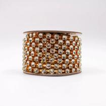 Corrente de strass ss38 dourado metro Corrente de strass ss38 dourado metro