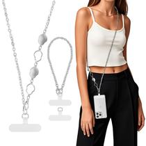 Corrente de telefone Crossbody MoKo Metal Lanyard para iPhone Silver
