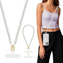 Corrente de telefone Crossbody MoKo Universal Strap Pearl White