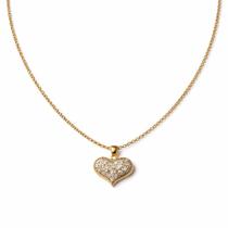 Corrente Dourada Coração Cravejada Zircônia Elegante Feminina 50cm Luxo Colar Corrente Dourada Coração Cravejada Zircônia Elegante Feminina 50cm Luxo Colar
