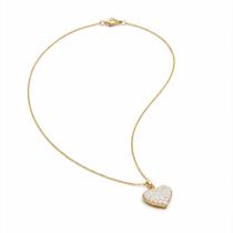 Corrente Dourada Coração Feminina 50cm Chique Exclusiva Cravejada Luxo Colar Corrente Dourada Coração Feminina 50cm Chique Exclusiva Cravejada Luxo Colar