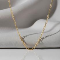 Corrente dourada Feminina Elos Retangulares Ouro Zarpellon 80cm Corrente dourada Feminina Elos Retangulares Ouro Zarpellon 80cm
