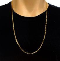Corrente Dourada Masculina Cordão Cadeado 4mm Corrente Dourada Masculina Cordão Cadeado 4mm