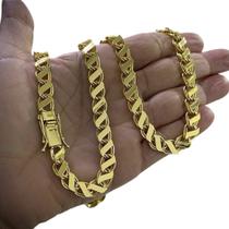 Corrente Dubai 8mm S Fecho 750 Banhado a Ouro 18k Corrente Dubai 8mm S Fecho 750 Banhado a Ouro 18k