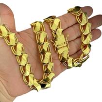 Corrente Dubai S 13mm com Fecho 750 Banhada a Ouro 18K