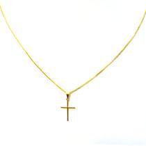 Corrente e cruz 18k 10 milésimos de ouro