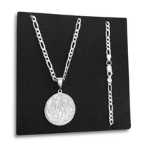 Corrente e Pingente Carpas Yin Yang Prata 925 3x1 4mm 60cm