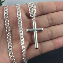 Corrente E Pulseira Prata Maciça 925 Gurme Flat 90 Cm Ping. Corrente E Pulseira Prata Maciça 925 Gurme Flat 90 Cm Ping.