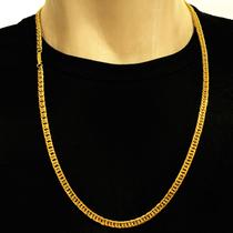Corrente Elo Duplo 3mm Colar Masculino 60cm Banhada Ouro 18k Corrente Elo Duplo 3mm Colar Masculino 60cm Banhada Ouro 18k