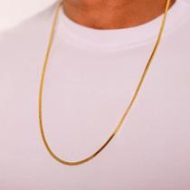 Corrente Elo Flat 3mm Banho Ouro 18k