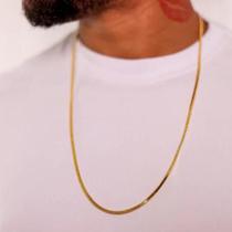 Corrente Elo Flat 3mm Banho Ouro 18k
