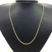 Corrente Elo Português 45cm Folheada Ouro 18k Feminina 3mm