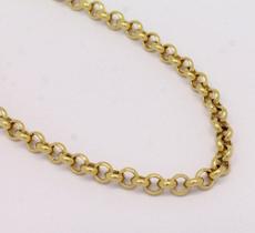 Corrente Elo Português 70cm Folheada Ouro 18k Masculina 3mm