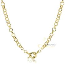 Corrente Elo Português Grossa Com Fecho Bóia - 45cm