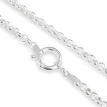 Corrente Elo Portugues Grossa Fecho Boia 5mm 45cm Prata 925