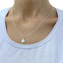 Corrente Elos 45cm com Pingente Medalha São Bento Prata 925