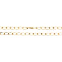 Corrente Elos Batidos 60 Cm Ouro 10k