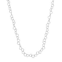 Corrente Elos De Coração Diamantada 45cm Prata 925 feminina cordão chocker