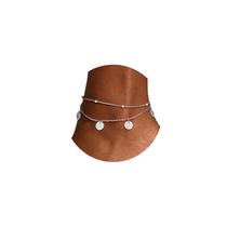 Corrente em camadas de aço inoxidável Anklet U7 Silver para mulheres Corrente em camadas de aço inoxidável Anklet U7 Silver para mulheres