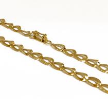 Corrente Em Ouro 10k 416 Elos Laminados Grandes 40 Cm