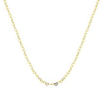 Corrente em Ouro 18k Elos Corações Love 50 Cm