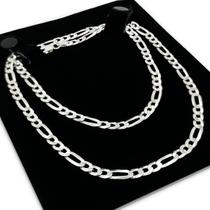 Corrente Em Prata 925 Legítima 3x1 Grumet 60cm Maciça Colar Cordão Masculino