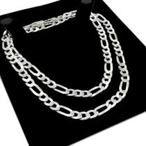 Corrente Em Prata 925 Legítima 3x1 Grumet 60cm Maciça Colar Cordão Masculino