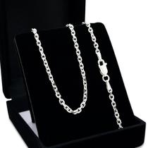 Corrente Em Prata 925 Legítima Cadeado 60cm Maciça Colar Cordão Masculino