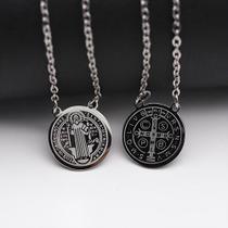 Corrente Escapulário Medalha São Bento De Aço Inoxidável